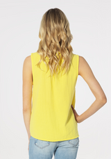 Ruffle Neck Sleeveless Top  - Final Sale