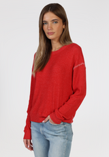 Brushed Waffle Blanket Stitch Sweatshirt