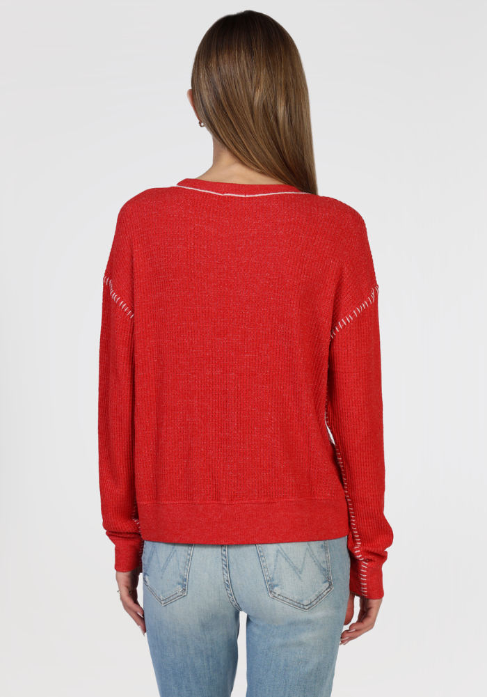 Brushed Waffle Blanket Stitch Sweatshirt