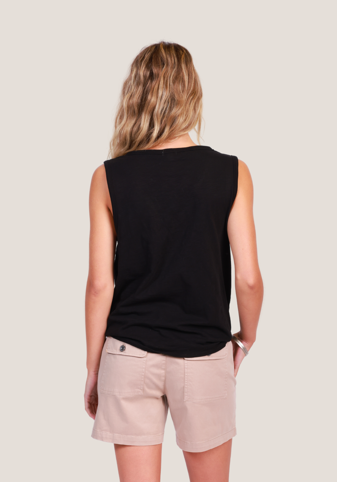 Deep V-Sleeveless Tie Top