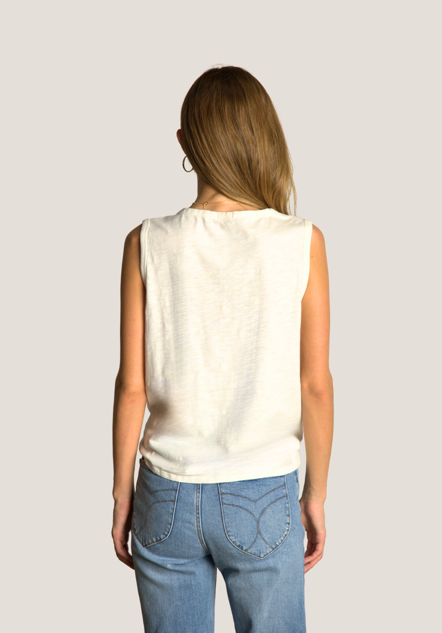 Deep V-Sleeveless Tie Top