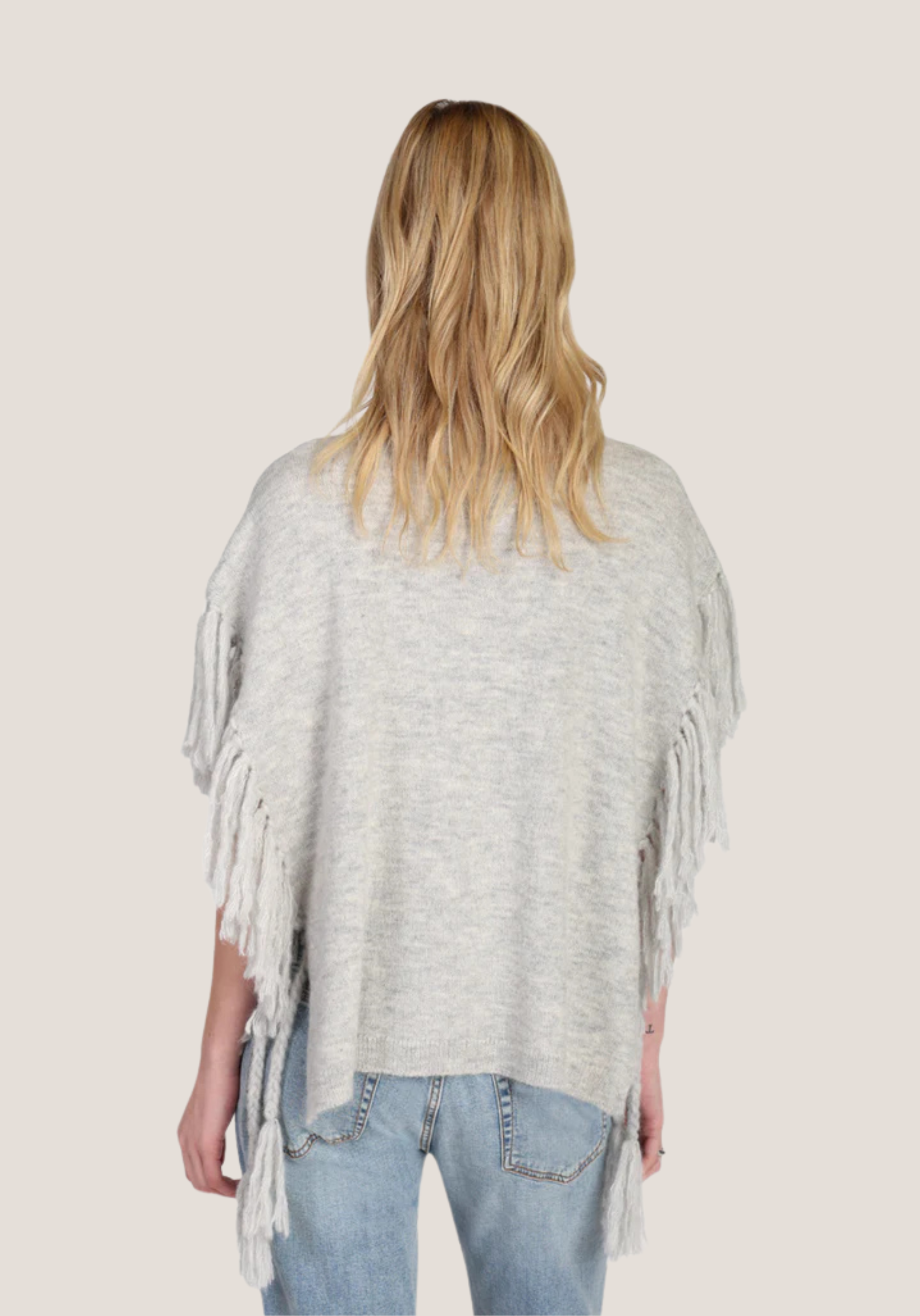 Fringed Sweater w/ Braided Side-Tie
