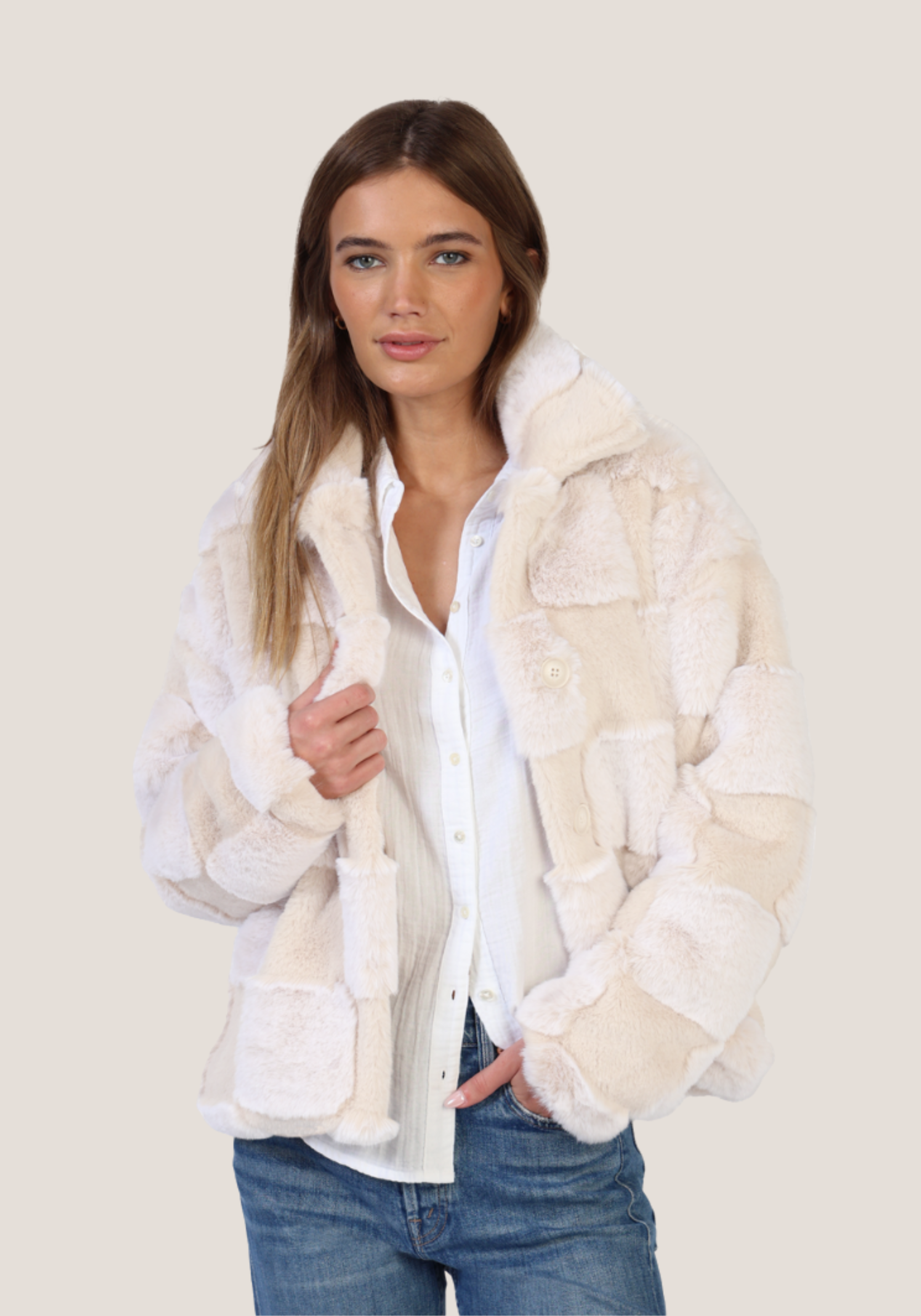 Fur Checker Jacket