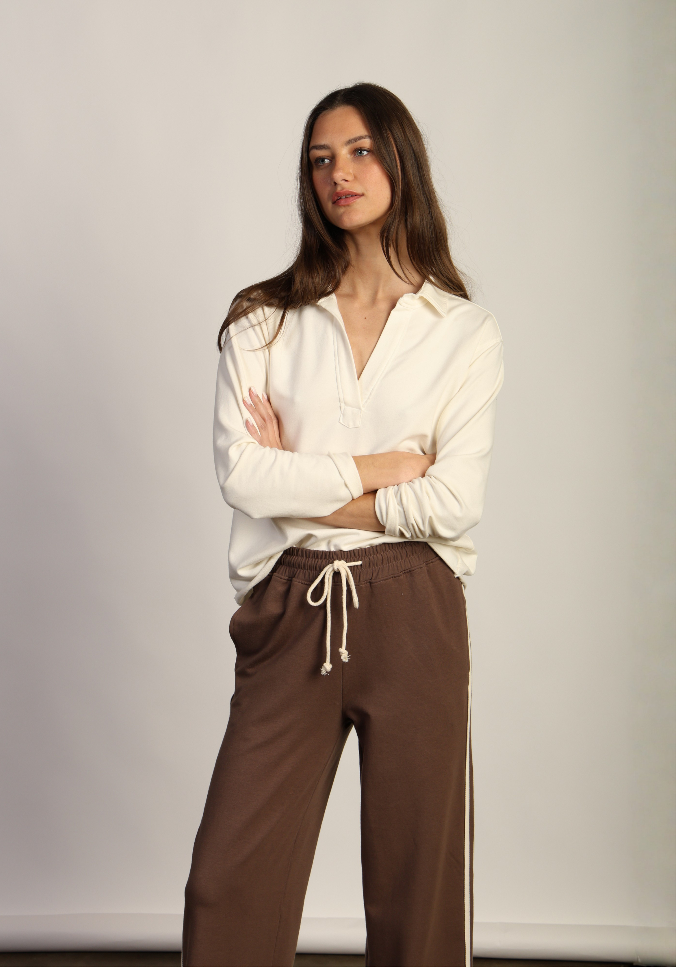 Wide Leg Pant w/Side Stripes
