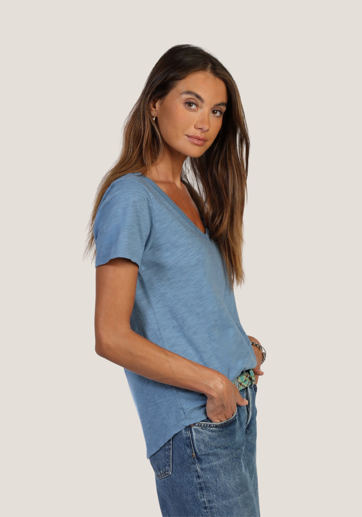 S/S Classic Deep V-Tee