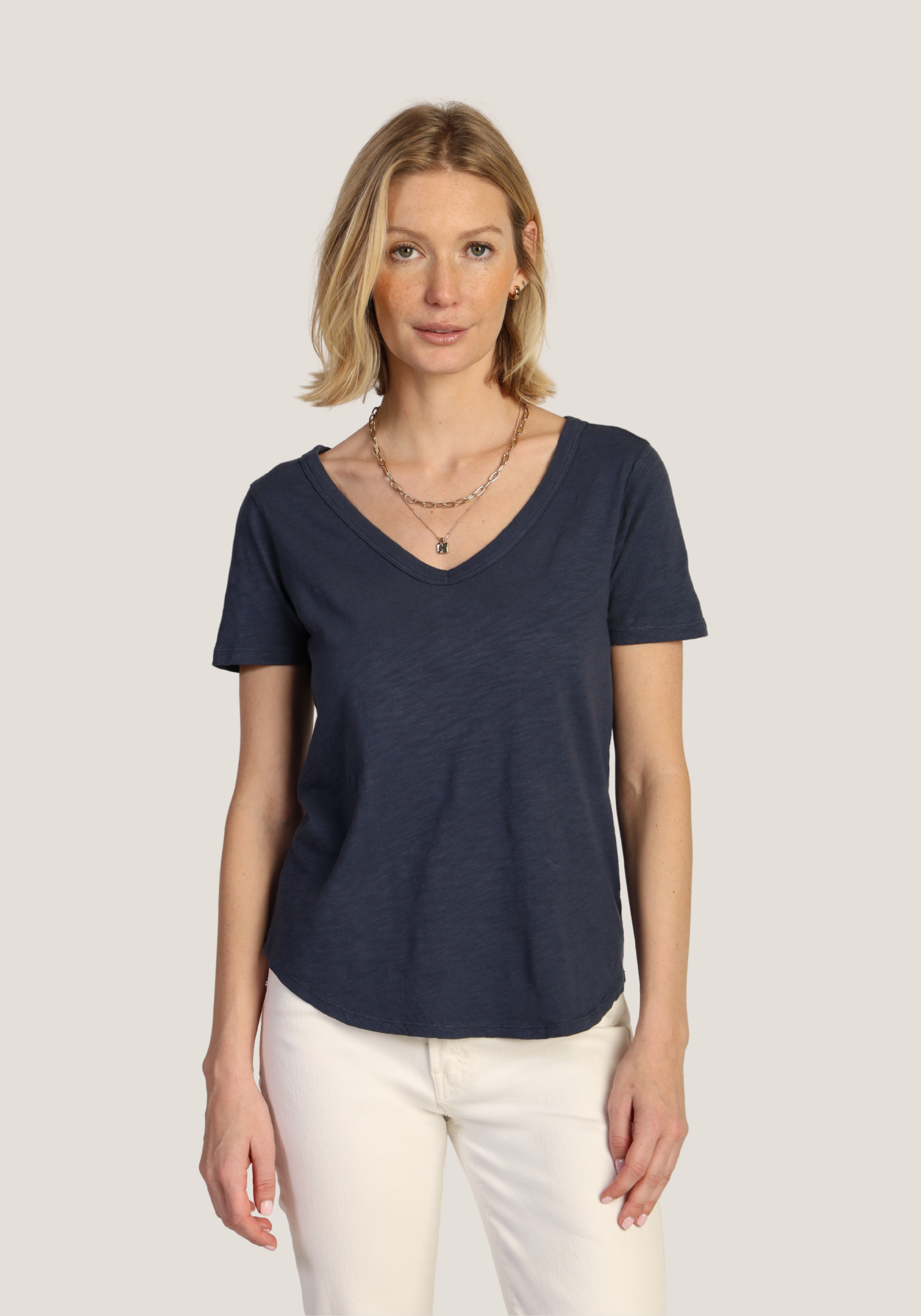 S/S Classic Deep V-Tee