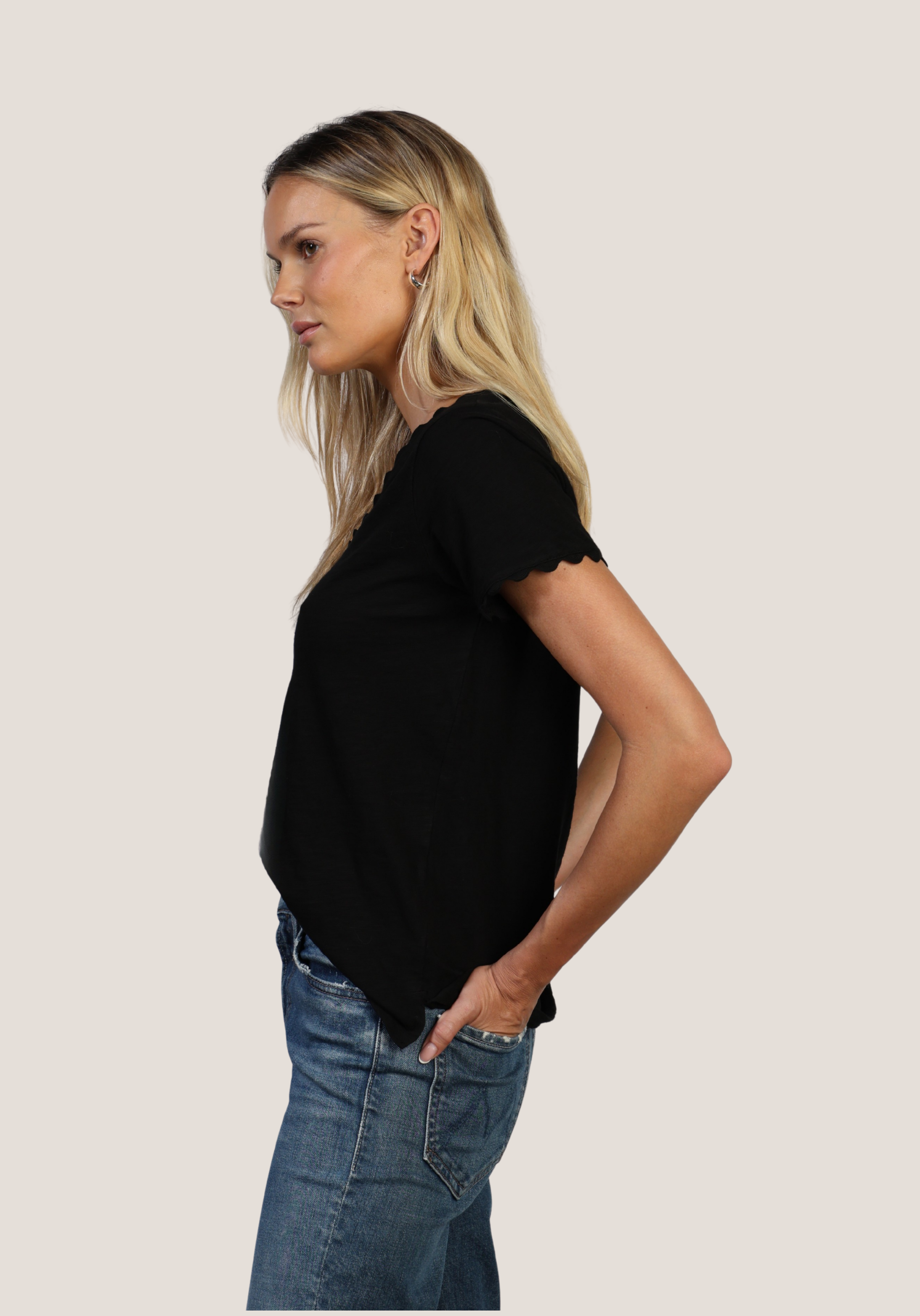 Ric-Rac Tee w/ Side Slits