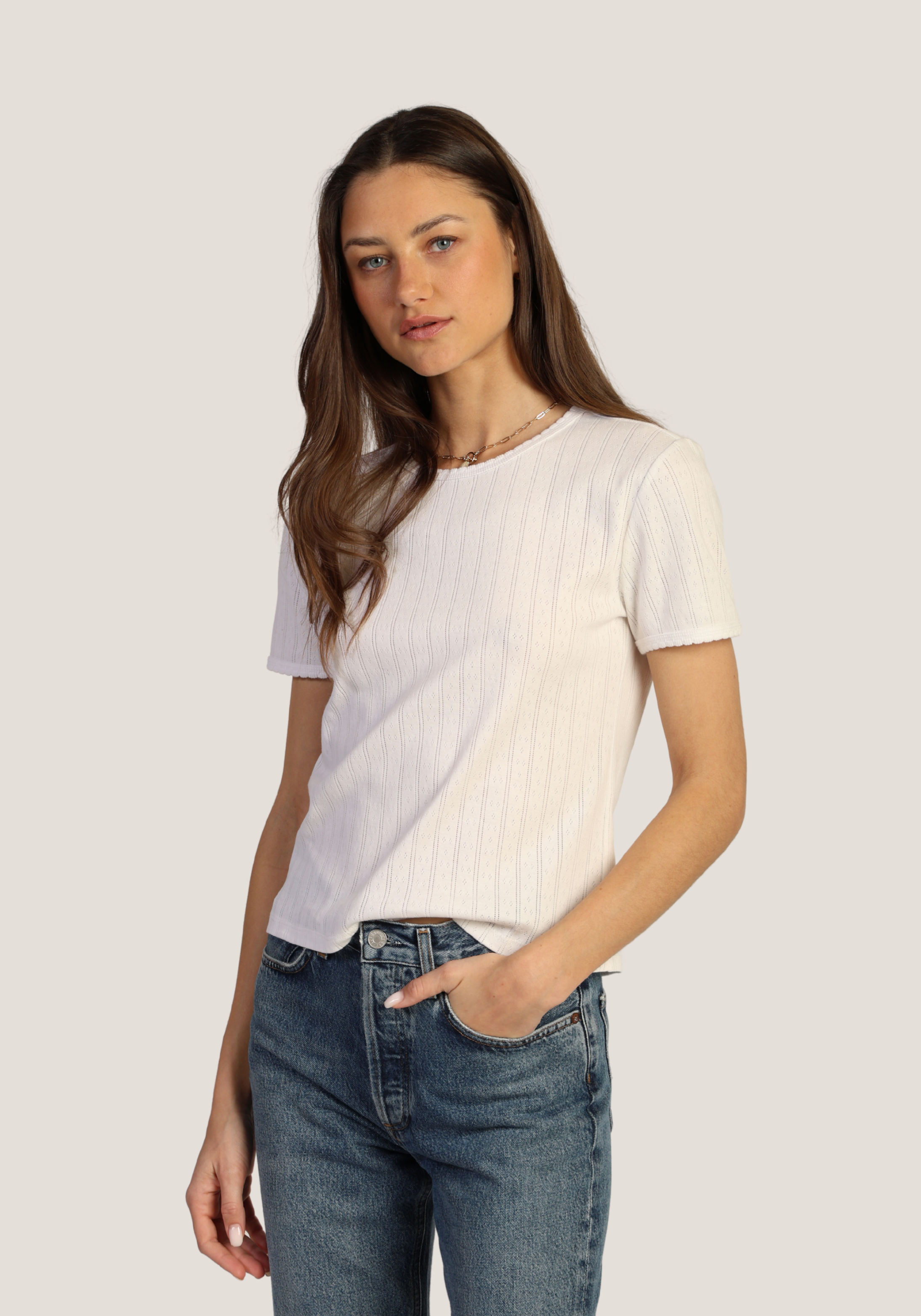 Kelly Pointelle Tee