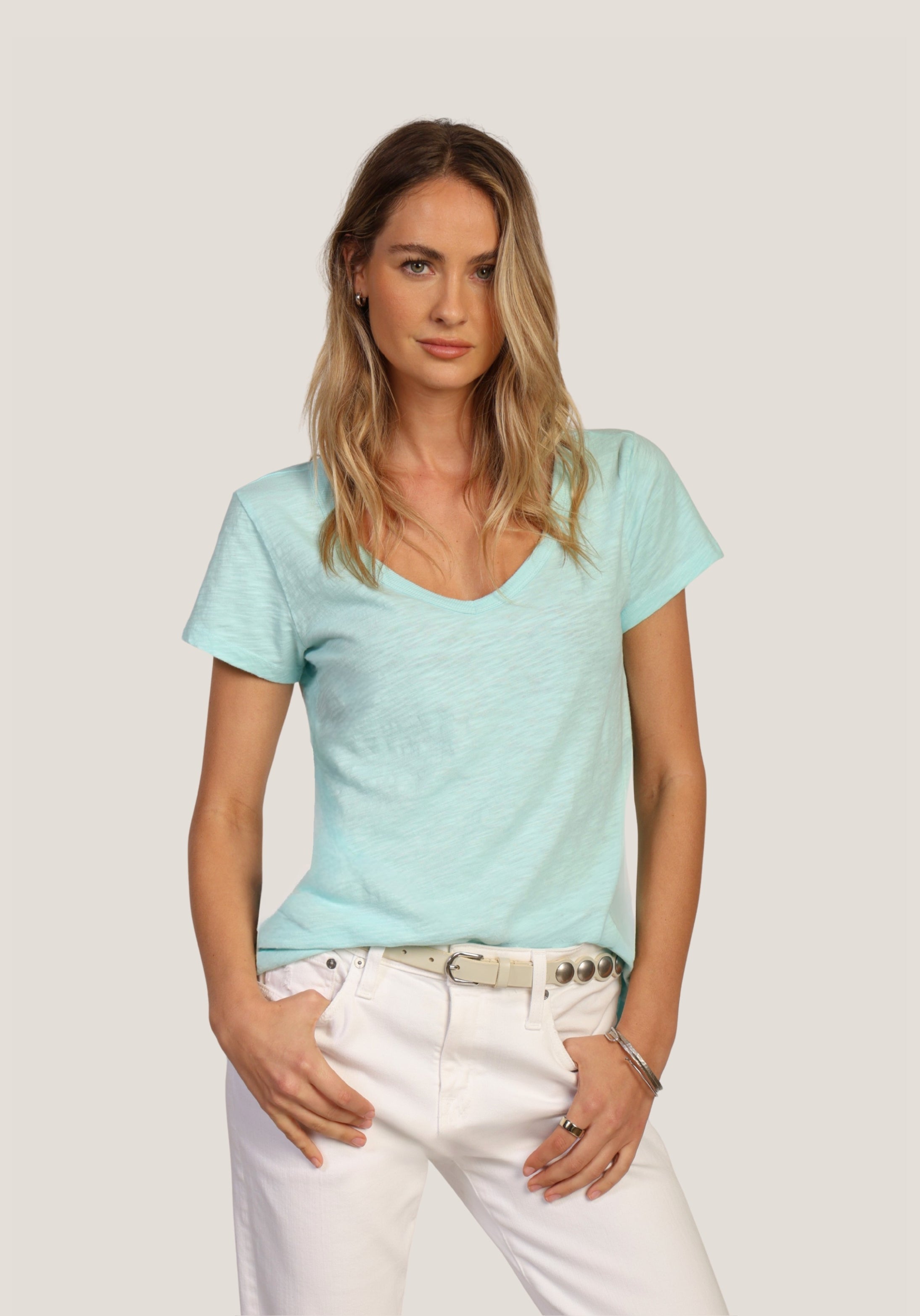 Short Sleeve Deep V-Tee