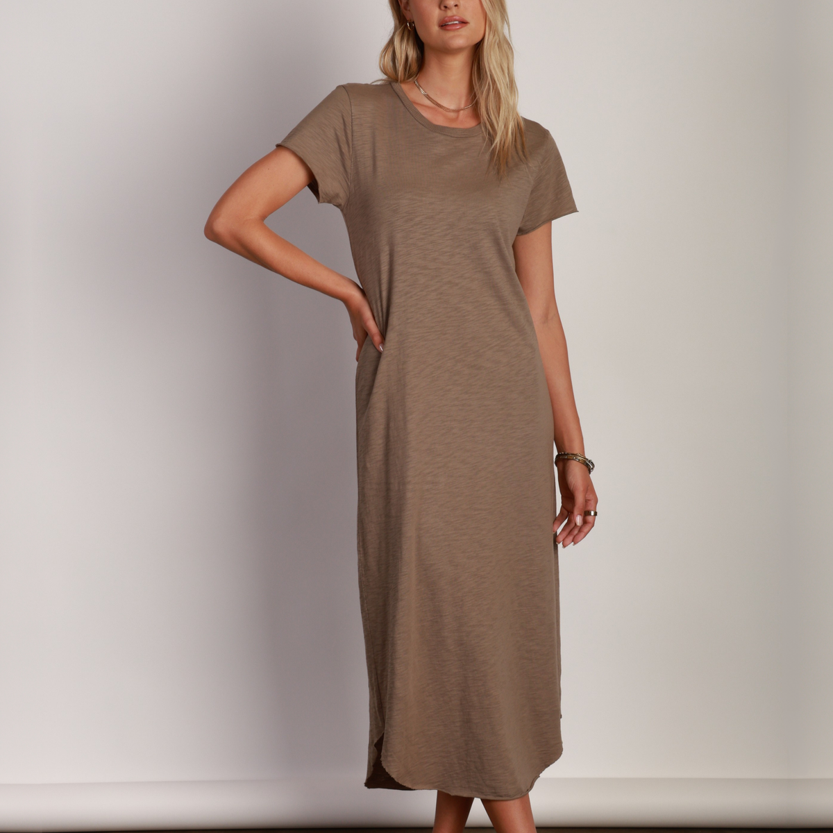tee shirt dress Maxi Tee Shirt Dress LIGHT OLIVE / XL