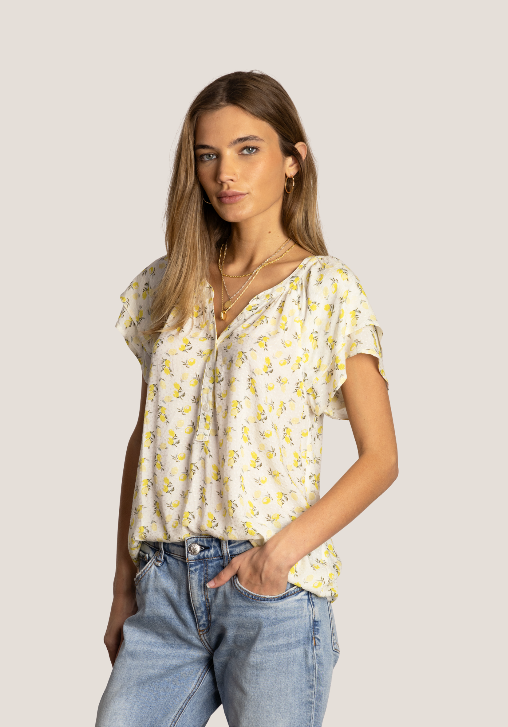 Lemons Charlie Ruffle Top