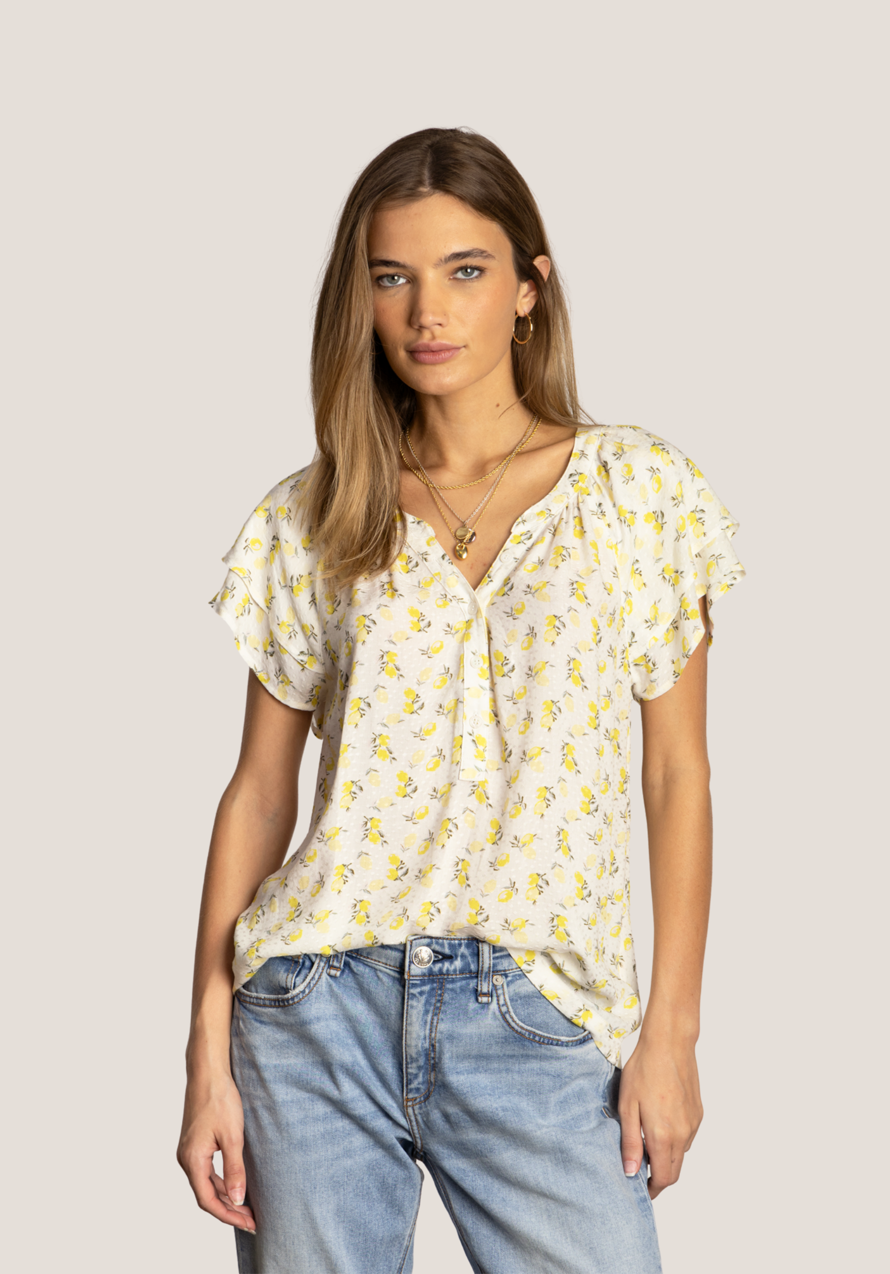 Lemons Charlie Ruffle Top