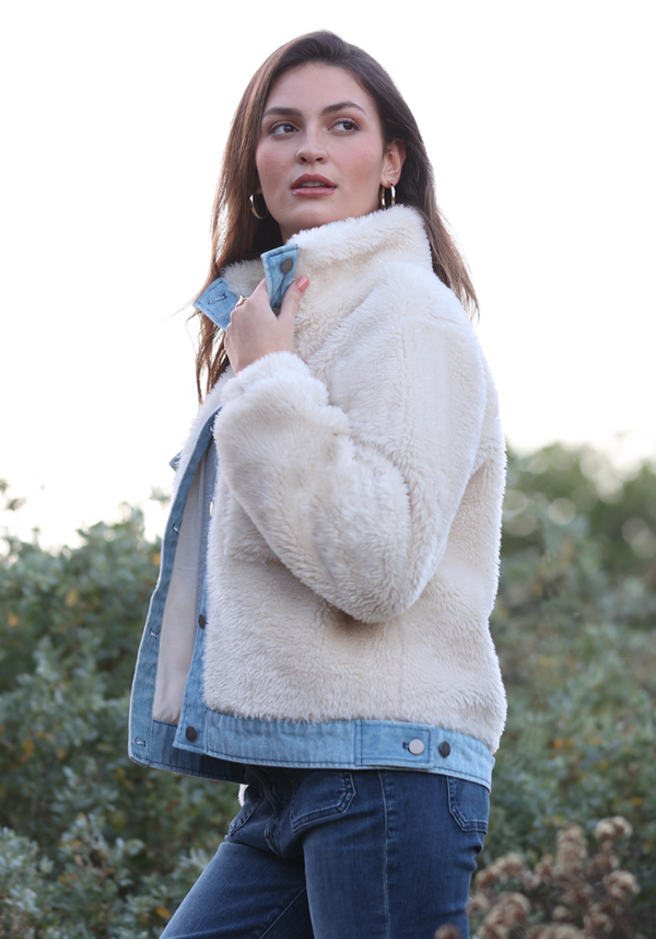 Dylan silky faux fur jacket discount