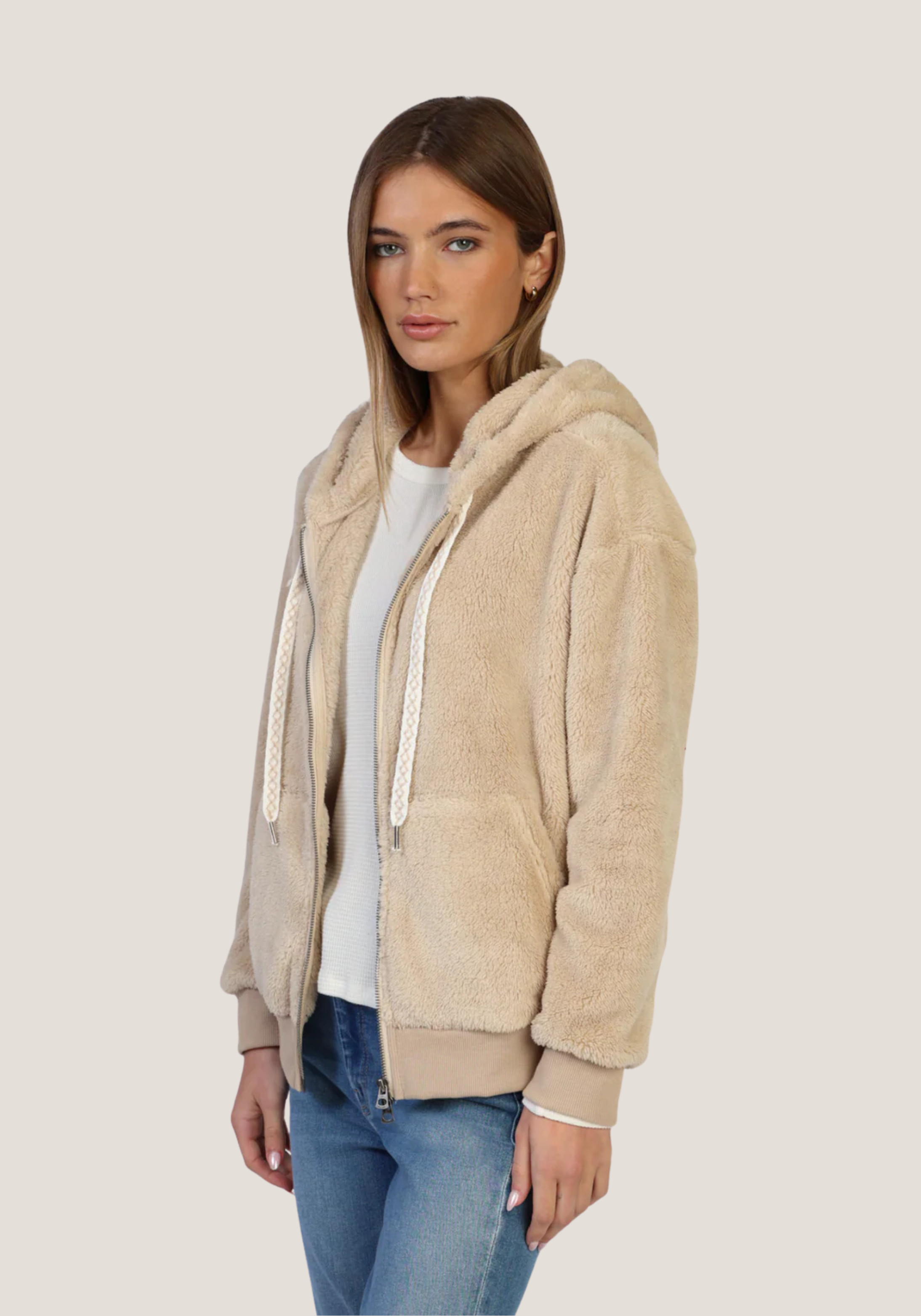 Plush Double Zip Bomber