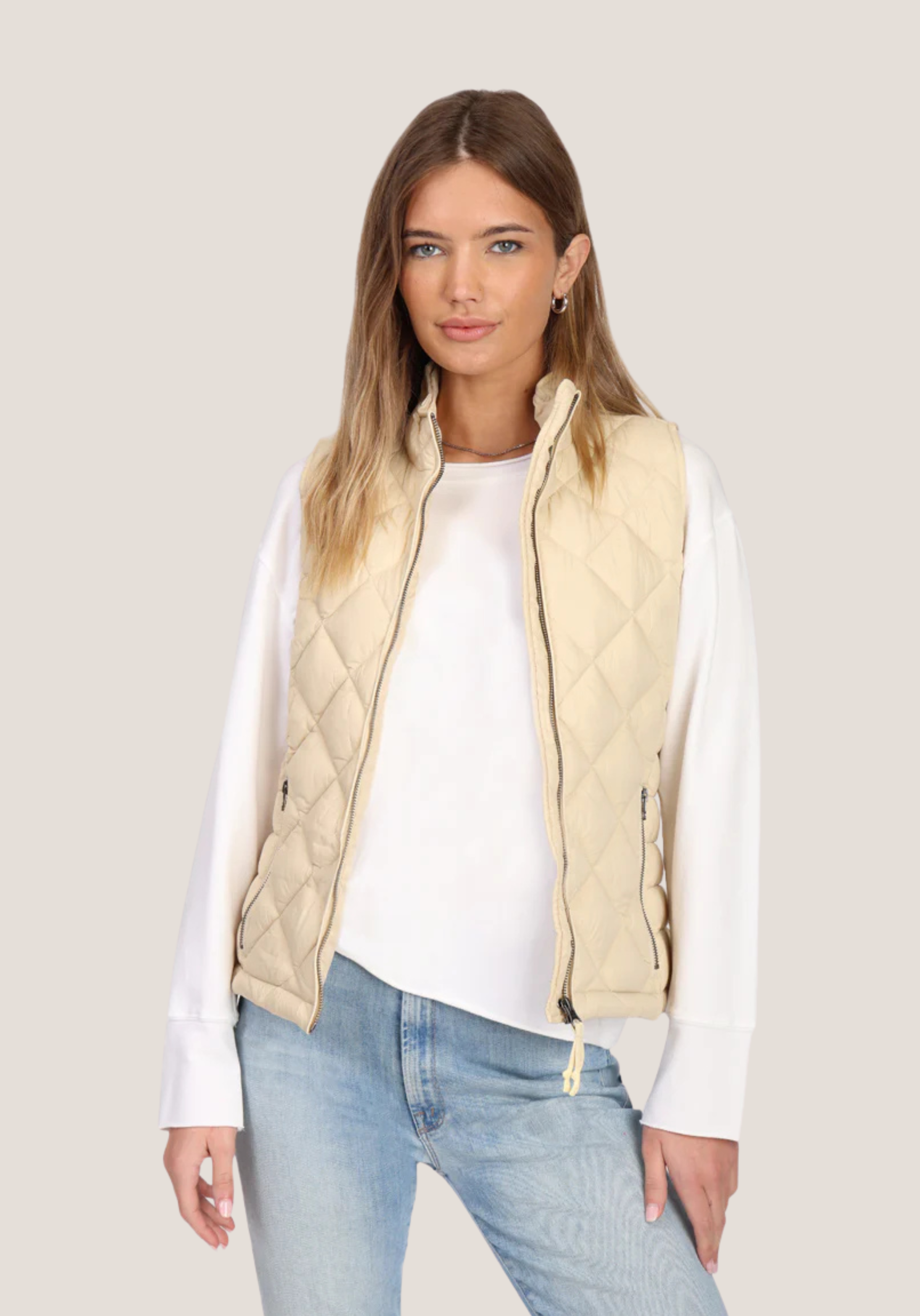 Quilted Nylon Zip Vest