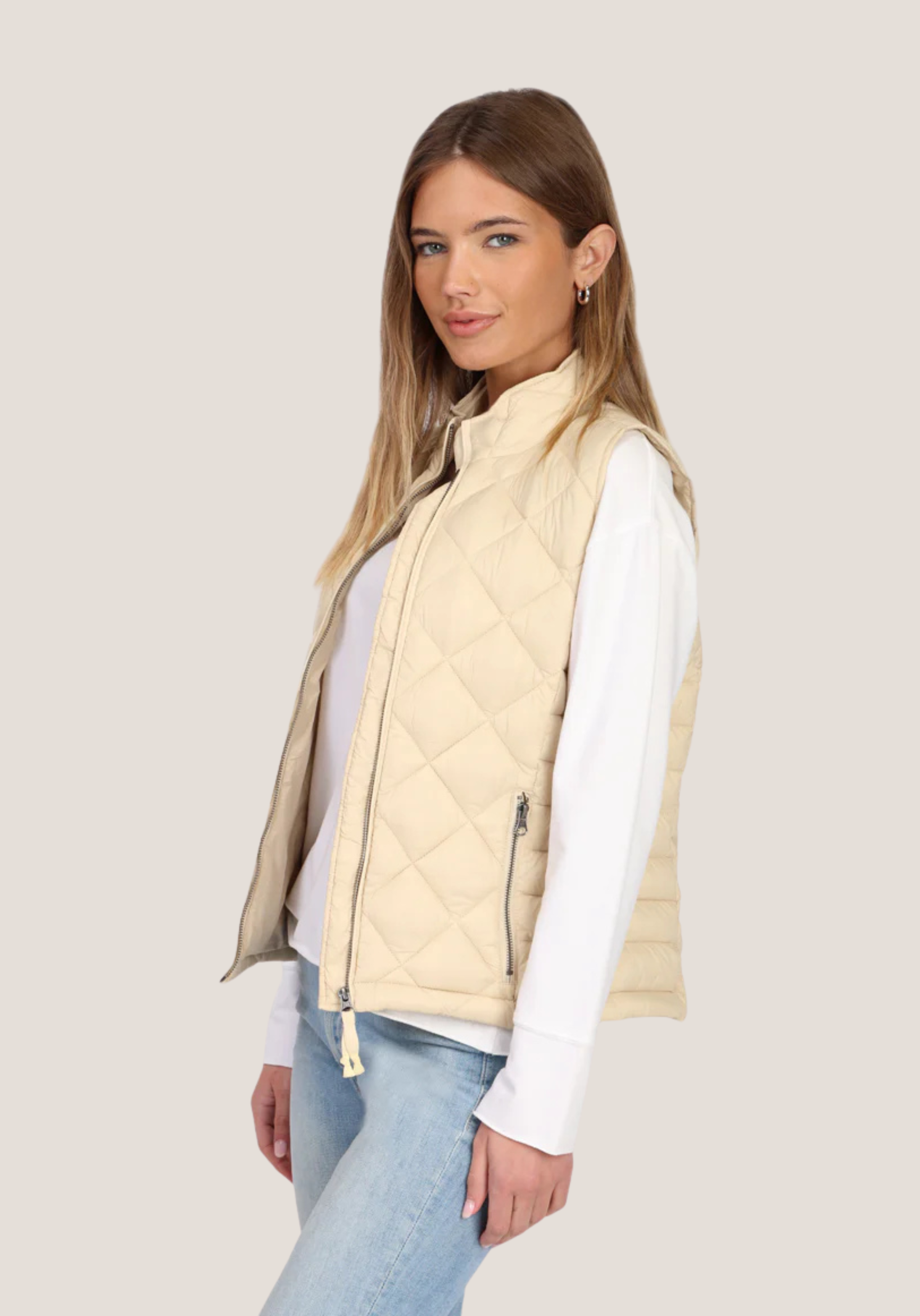 Quilted Nylon Zip Vest
