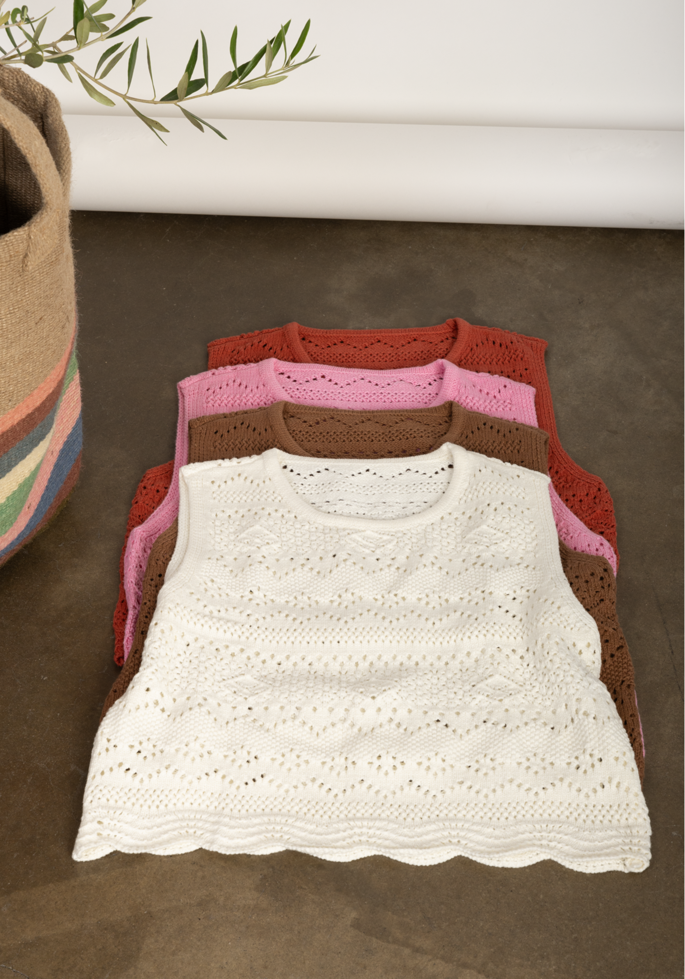 Scallop Hem Crochet Sweater