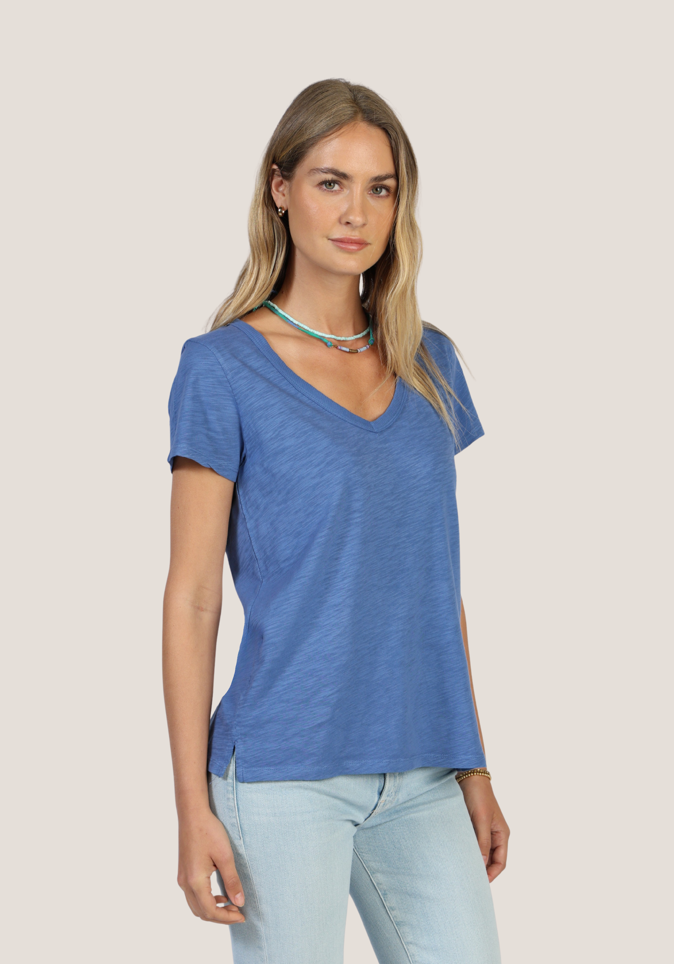 Short Sleeve Deep V-Tee