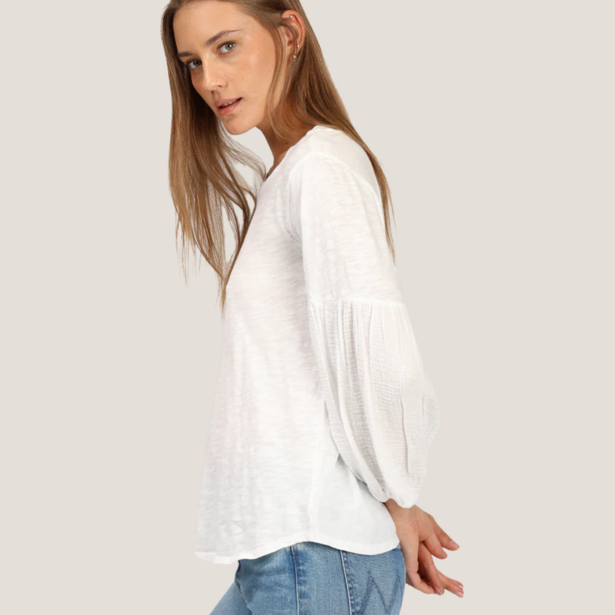 6(ROKU) / ロク | 2022SS | COTTON GAUZE VOLUME SHIRT | ホワイト | レディース 6 (ROKU) - 6(ROKU) / ロク | 2022SS | COTTON GAUZE VOLUME SHIRT