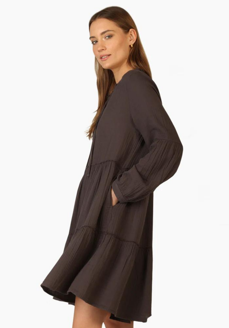 Taylor Cotton Gauze Long Sleeve Dress