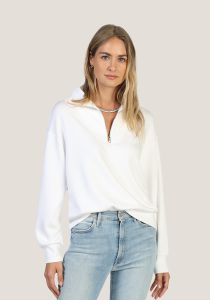 Her Praha half zip short top ホワイト Weekend Half-Zip