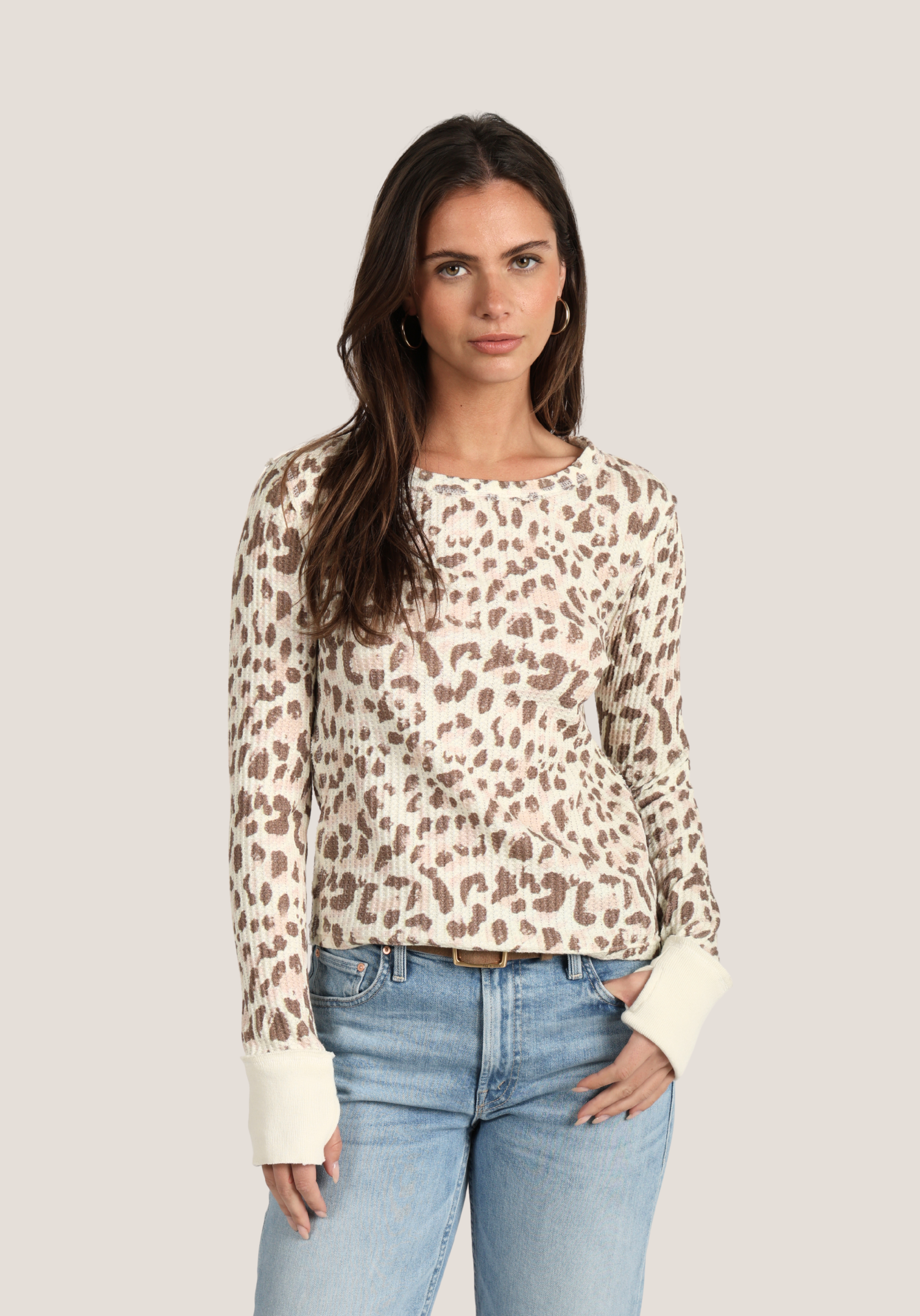 Kass Waffle Knit w/ raw edge