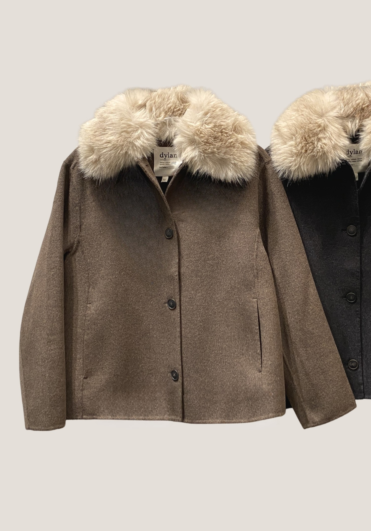Clara Fur-Trimmed Melton Coat