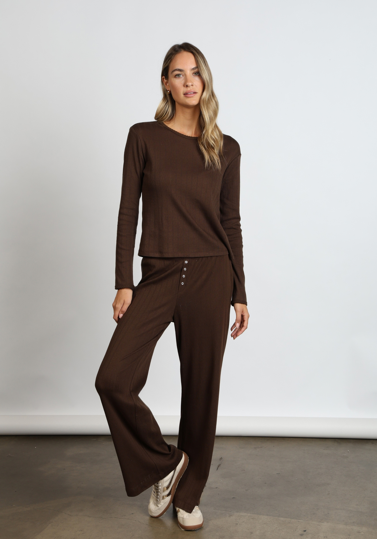 Kelly Pointelle Wide Leg Pant