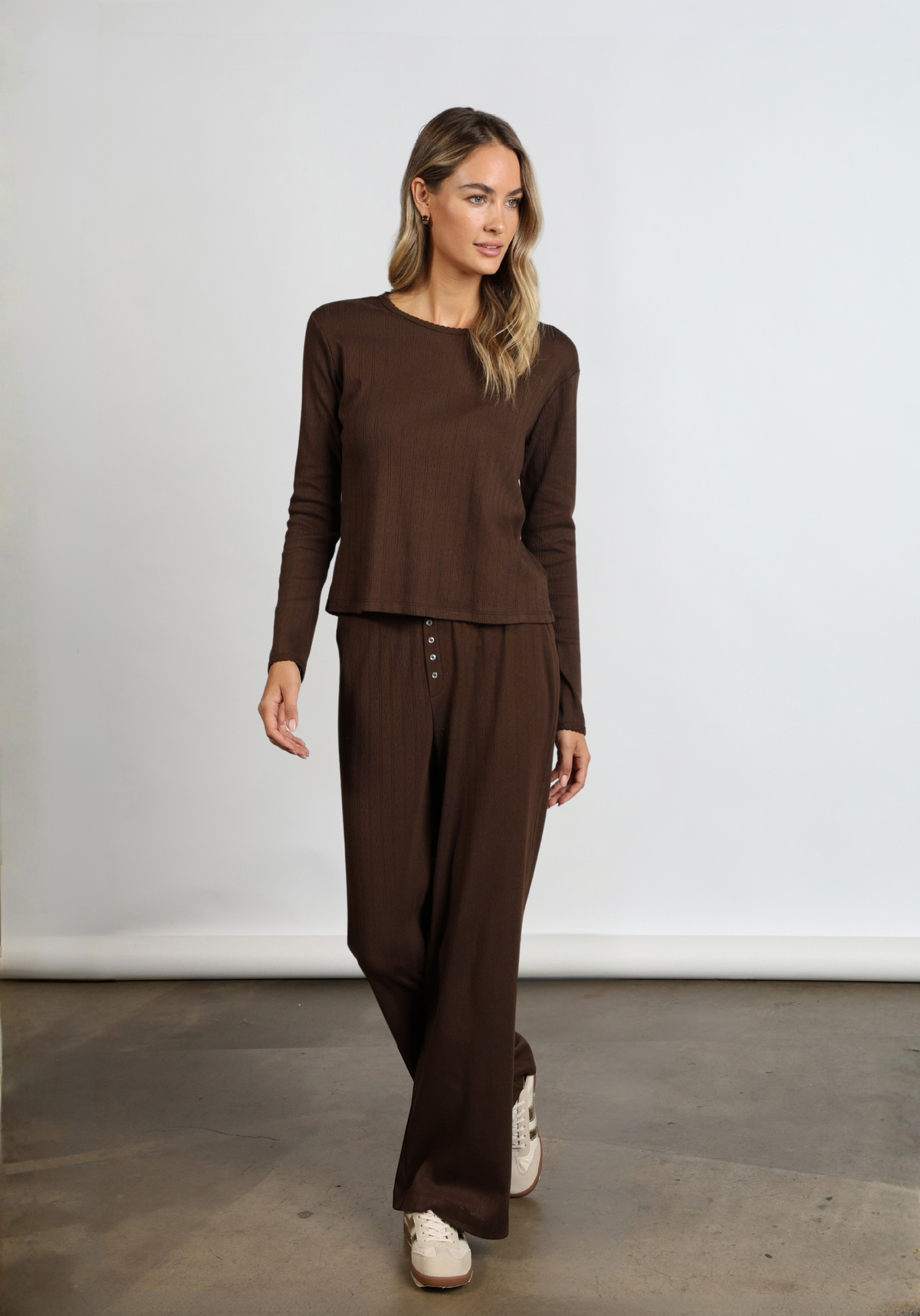 Kelly Pointelle Wide Leg Pant