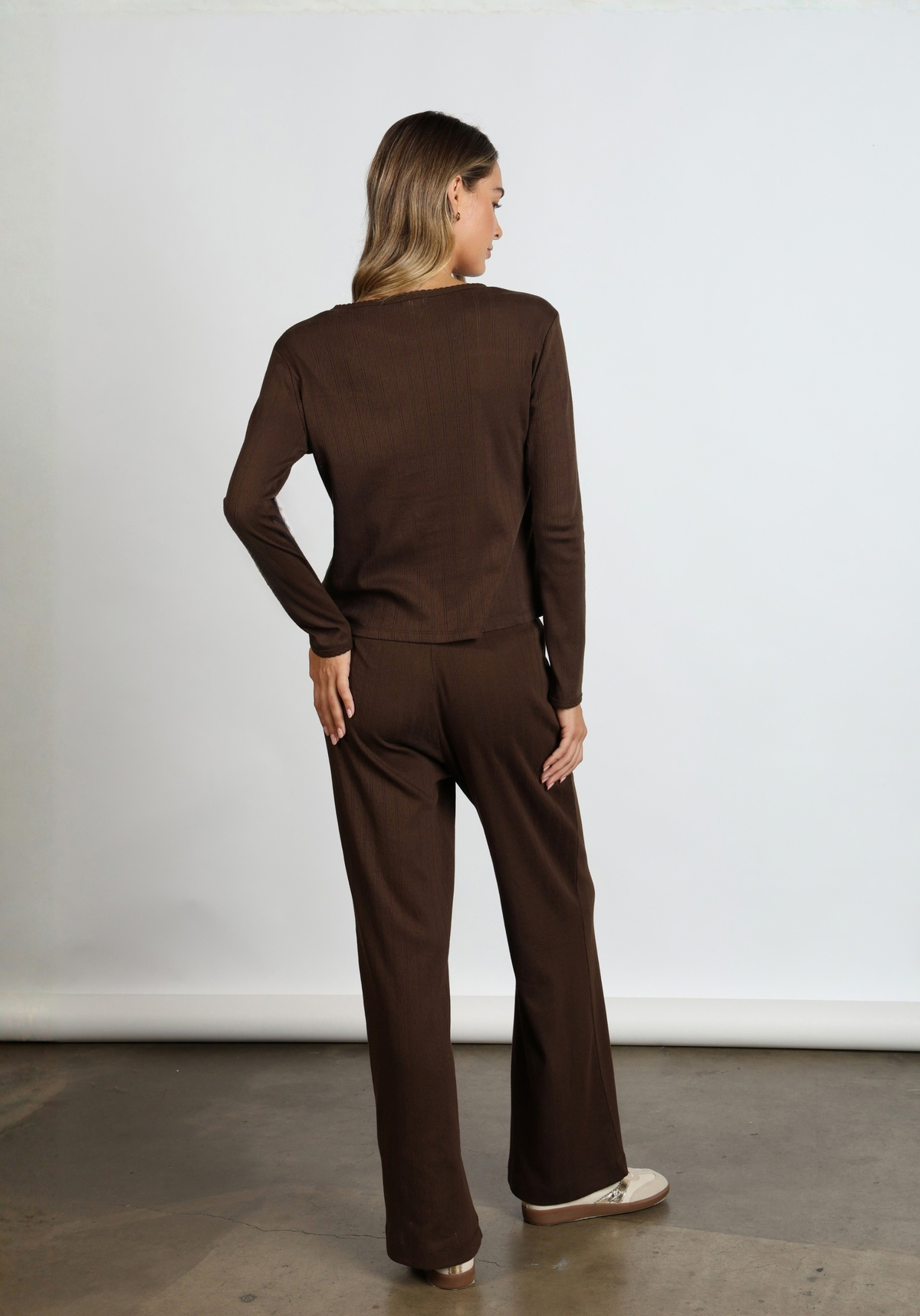 Kelly Pointelle Wide Leg Pant