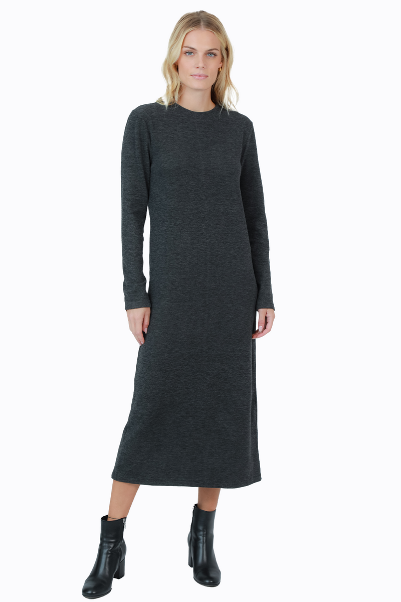 Fleece Rib Mock Dress - Final Sale