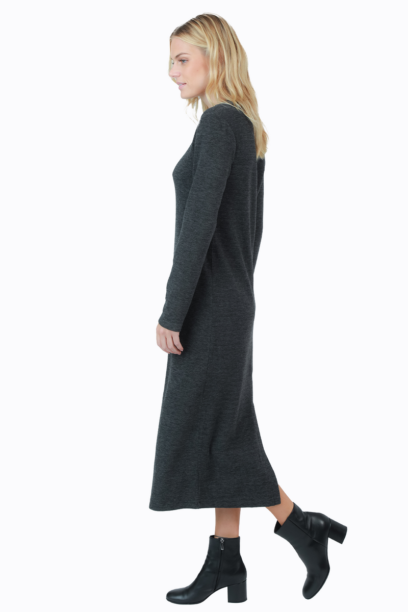 Fleece Rib Mock Dress - Final Sale